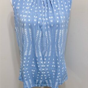 Calvin Klein Indigo Patterned Sleeveless Blouse